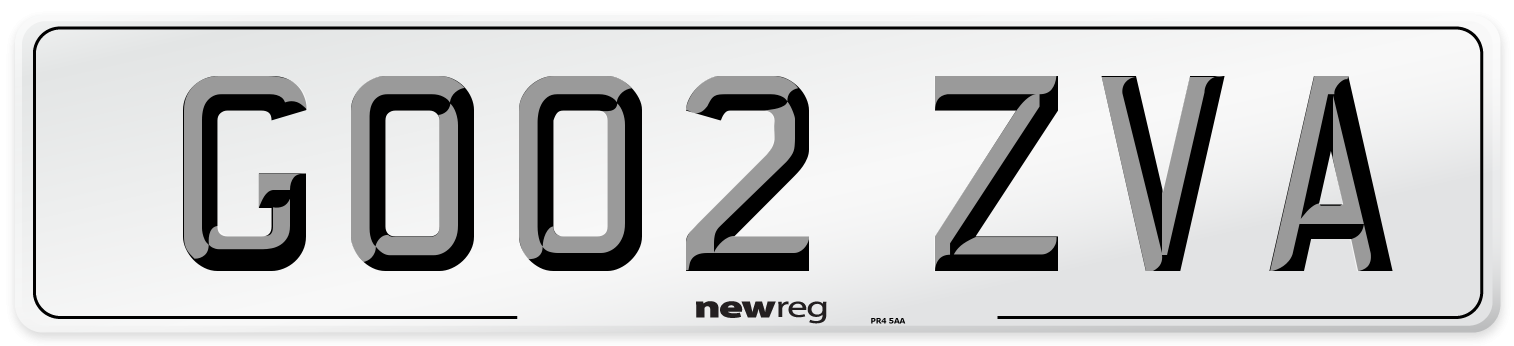 GO02 ZVA Number Plate from New Reg